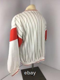 Vintage 80s Adidas International Red White 1948 Crewneck Trefoil Super Rare L