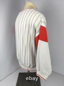 Vintage 80s Adidas International Red White 1948 Crewneck Trefoil Super Rare L