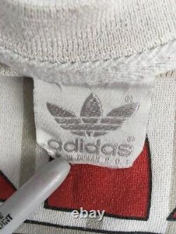 Vintage 80s Adidas International Red White 1948 Crewneck Trefoil Super Rare L