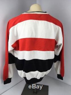 Vintage 80s Adidas Red White Black Run DMC Crewneck Trefoil Super Rare XL