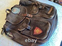 Vintage 80s Avirex Brown Backpack Lamb Skin Super Rare