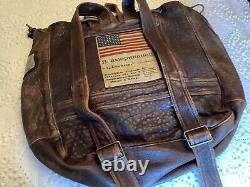 Vintage 80s Avirex Brown Backpack Lamb Skin Super Rare