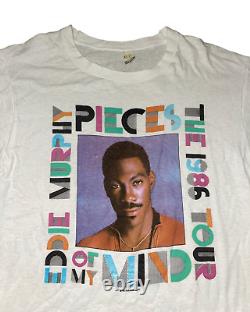 Vintage 80s Eddie Murphy Pieces Comedy Tour Shirt White 1986 XL Super Rare