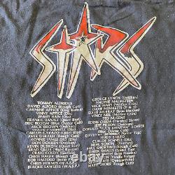 Vintage 80s Hear N' Aid Starz Tour T-Shirt ROCK Size Large SUPER RARE