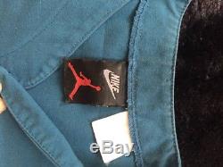 Vintage 90's Nike Air Jordan Large Button Up Baseball Jersey Blue Super rare