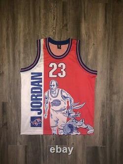 Vintage 90s All Over Print Space Jam 1996 Super Rare Size XL L Jersey Shorts Set