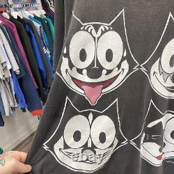 Vintage 90s Felix The Cat KISS Parody T-Shirt Size L Changes Cartoon Super RARE