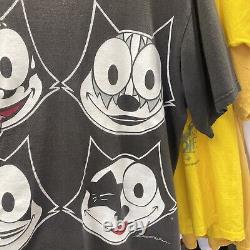 Vintage 90s Felix The Cat KISS Parody T-Shirt Size L Changes Cartoon Super RARE