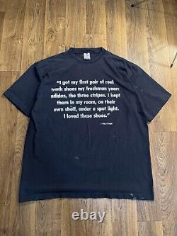 Vintage 90s Super Rare Phillip Knight Adidas Quote T-Shirt XL