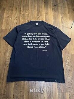 Vintage 90s Super Rare Phillip Knight Adidas Quote T-Shirt XL