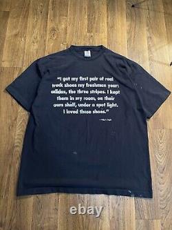 Vintage 90s Super Rare Phillip Knight Adidas Quote T-Shirt XL