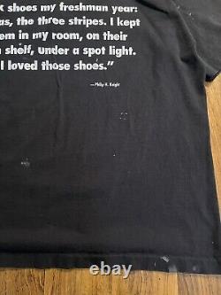 Vintage 90s Super Rare Phillip Knight Adidas Quote T-Shirt XL