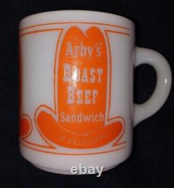 Vintage Arby s Roast Beef Sandwich Coffee Mugs-Lot of 4-SUPER RARE 1960's