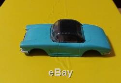 Vintage Atlas Corvette H. O. Slot car body+convertible top, Super Rare