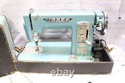 Vintage Blue Morse Super Dial Sewing Machine Rare Collectible Antique Tested