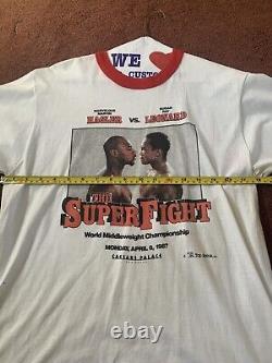 Vintage Boxing tee 1987 Hagler Leonard ringer tshirt SUPER RARE ScreenStars