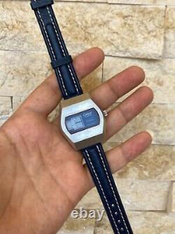 Vintage Camy Watch Jump Hour Automatic Blue Super Rare Working Tenor Dorly 1970s