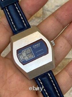 Vintage Camy Watch Jump Hour Automatic Blue Super Rare Working Tenor Dorly 1970s