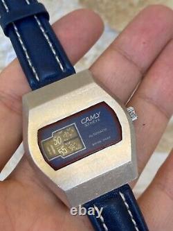 Vintage Camy Watch Jump Hour Automatic Blue Super Rare Working Tenor Dorly 1970s