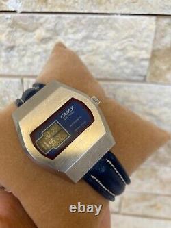 Vintage Camy Watch Jump Hour Automatic Blue Super Rare Working Tenor Dorly 1970s