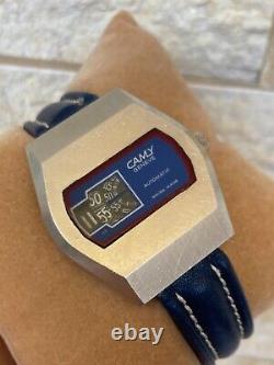 Vintage Camy Watch Jump Hour Automatic Blue Super Rare Working Tenor Dorly 1970s