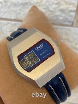 Vintage Camy Watch Jump Hour Automatic Blue Super Rare Working Tenor Dorly 1970s