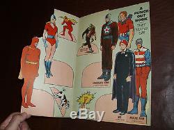 Vintage Captain Marvel Super Hero Punch Out Book Fawcett Whiz Comics Rare 1940's