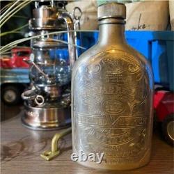 Vintage Chivas Regal Sterling Silver Flask Engraved Label Super Rare