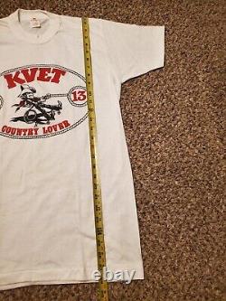 Vintage Circa 70s 80s KVET Country Lover Shirt, Sz M, Coronation Tag Super Rare