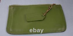 Vintage Coach Super Rare Green Skinny Zip Pouch Bag WithOriginal Tag Authenticatio