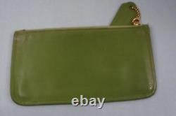 Vintage Coach Super Rare Green Skinny Zip Pouch Bag WithOriginal Tag Authenticatio