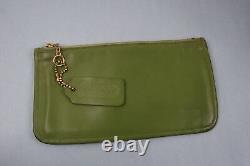 Vintage Coach Super Rare Green Skinny Zip Pouch Bag WithOriginal Tag Authenticatio