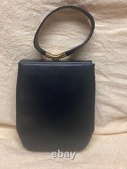 Vintage DEMalorySuper RARE Vintage 1960s dark Navy Blue Handbag leather MCM