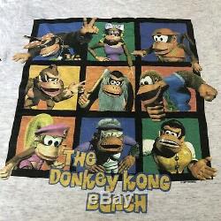 Vintage Donkey Kong Country All Over Print Shirt XL 90s Super Nintendo Rare
