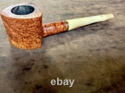 Vintage Estate Pipe. Super Rare ROPP Briar Pipe, With Bone Stem metal Band