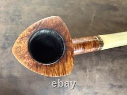 Vintage Estate Pipe. Super Rare ROPP Briar Pipe, With Bone Stem metal Band