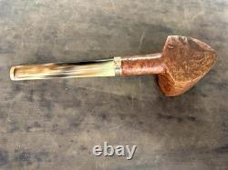 Vintage Estate Pipe. Super Rare ROPP Briar Pipe, With Bone Stem metal Band