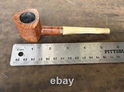 Vintage Estate Pipe. Super Rare ROPP Briar Pipe, With Bone Stem metal Band