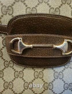 Vintage Gucci Horsebit 1955 Shoulder Bag Coated Canvas. Super Rare! Adjustable