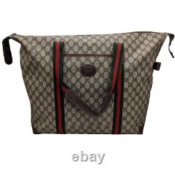 Vintage Gucci Sherry Line GG Tote Bag Purse Super Big Rare Rank B Authenticity