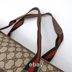 Vintage Gucci Sherry Line GG Tote Bag Purse Super Big Rare Rank B Authenticity