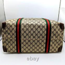 Vintage Gucci Sherry Line GG Tote Bag Purse Super Big Rare Rank B Authenticity