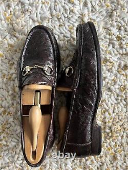 Vintage Gucci loafers Super Rare Ostrich Leather 44.5 D 11/11.5