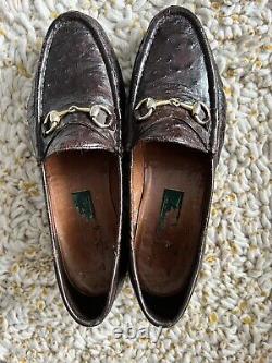 Vintage Gucci loafers Super Rare Ostrich Leather 44.5 D 11/11.5