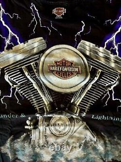 Vintage Harley-Davidson Thunder & Lightning AOP SUPER RARE 3XL XXXL