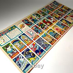 Vintage Japane Super Rare Menko Card space war Menko Russian Laika uncut sheet
