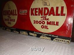 Vintage KENDALL MOTOR OIL THE 2000 MILE OIL Gas Sign SUPER-RARE! Authentic