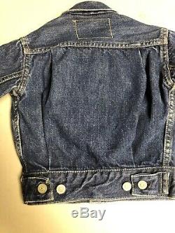 Vintage Levi 507 Jacket Kids Super Rare Big E Indigo EUC 50s Workwear Dark