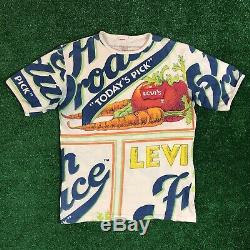 Vintage Levis T Shirt 70s Super Rare Levi Big E Fresh Produce All Over Print