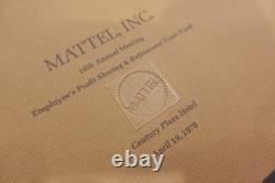 Vintage Mattel Handheld game Company Employee Retirement Folder SUPER RARE A4